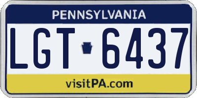 PA license plate LGT6437