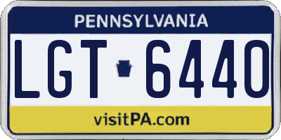PA license plate LGT6440