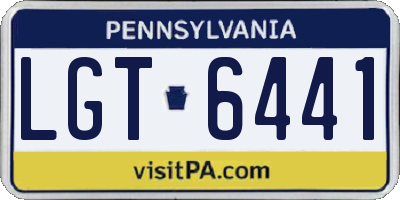 PA license plate LGT6441