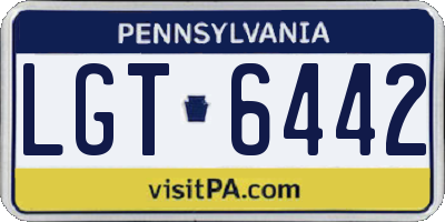 PA license plate LGT6442