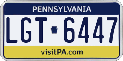PA license plate LGT6447