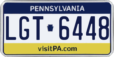 PA license plate LGT6448