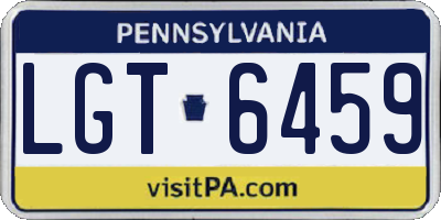 PA license plate LGT6459