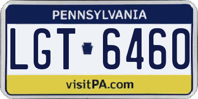 PA license plate LGT6460