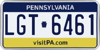 PA license plate LGT6461