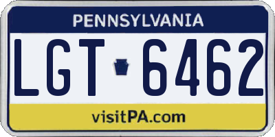 PA license plate LGT6462