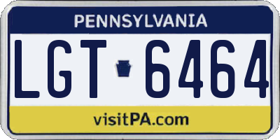 PA license plate LGT6464