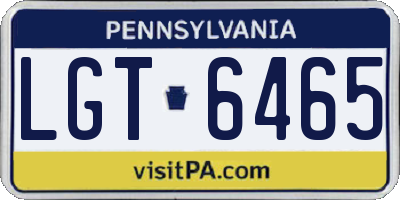 PA license plate LGT6465