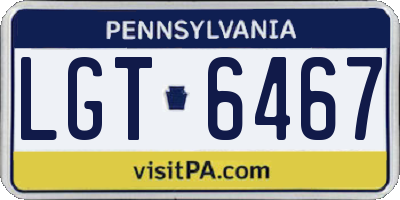 PA license plate LGT6467