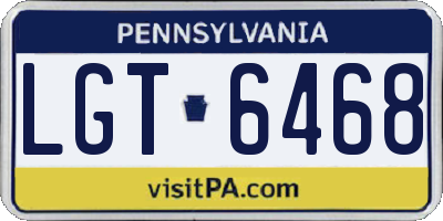 PA license plate LGT6468