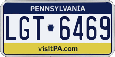 PA license plate LGT6469