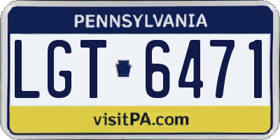 PA license plate LGT6471