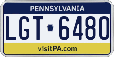 PA license plate LGT6480