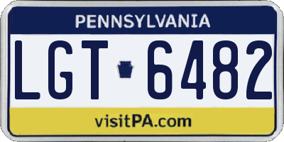 PA license plate LGT6482