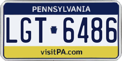 PA license plate LGT6486