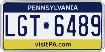 PA license plate LGT6489