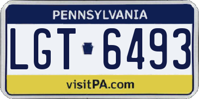 PA license plate LGT6493