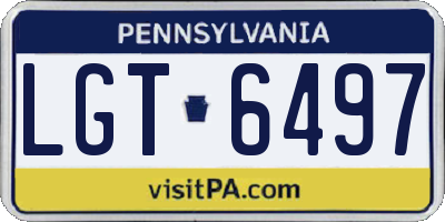 PA license plate LGT6497