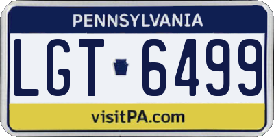 PA license plate LGT6499