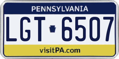 PA license plate LGT6507