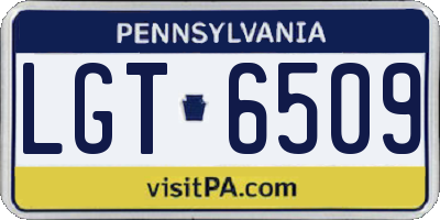 PA license plate LGT6509