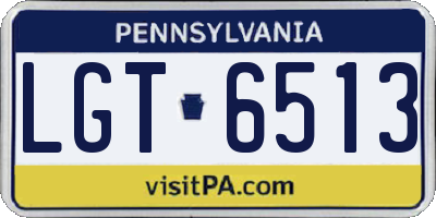 PA license plate LGT6513