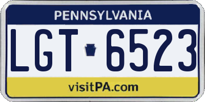 PA license plate LGT6523