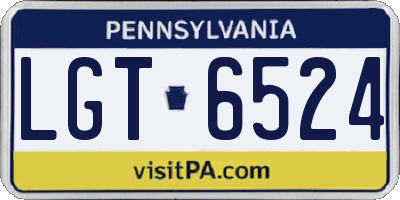 PA license plate LGT6524
