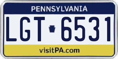 PA license plate LGT6531