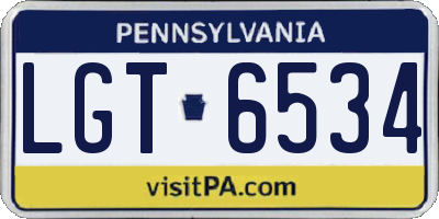 PA license plate LGT6534