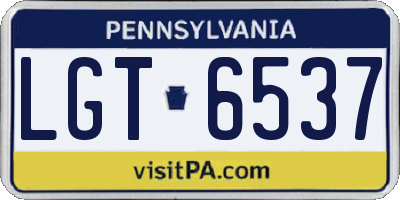 PA license plate LGT6537