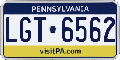 PA license plate LGT6562
