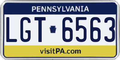 PA license plate LGT6563