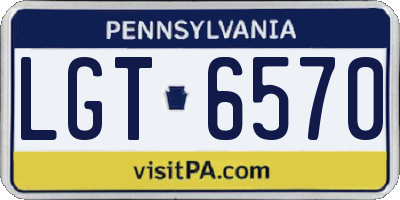 PA license plate LGT6570
