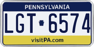 PA license plate LGT6574