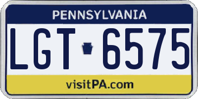 PA license plate LGT6575