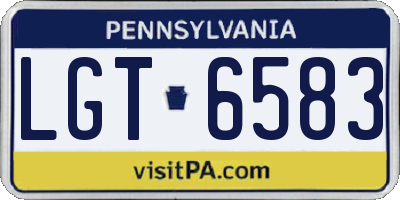 PA license plate LGT6583