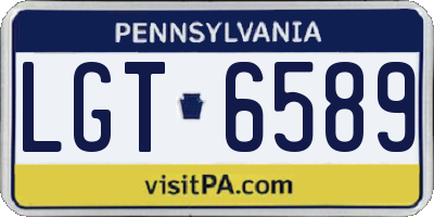 PA license plate LGT6589