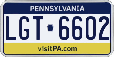 PA license plate LGT6602