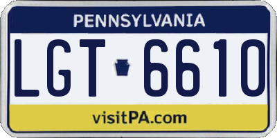 PA license plate LGT6610