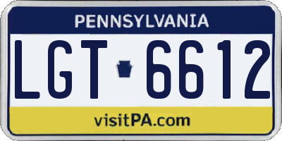 PA license plate LGT6612