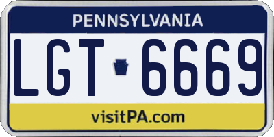 PA license plate LGT6669