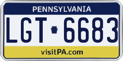 PA license plate LGT6683