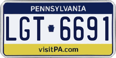 PA license plate LGT6691