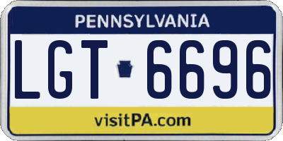 PA license plate LGT6696