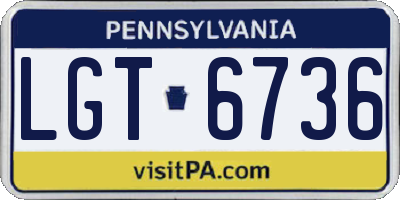 PA license plate LGT6736