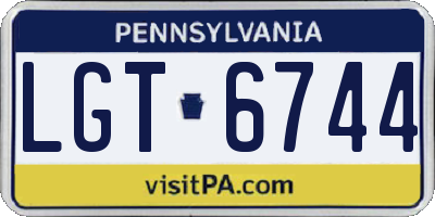 PA license plate LGT6744