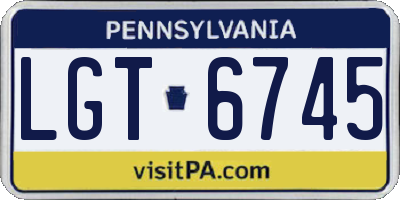 PA license plate LGT6745