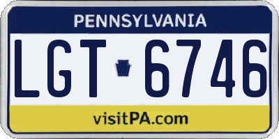 PA license plate LGT6746