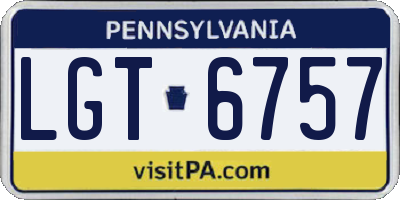 PA license plate LGT6757